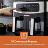 Double Basket Air Fryer Oven Digital Cooker 9L Timer Oil Free Frying 2600W Black