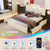 STORAGE UPHOLSTERED BED FRAME 4FT6 DOUBLE WITH CHARGING PORT & LIGHT & SPEAKER