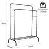 Heavy Duty Metal Double Rail Clothes Garment Hanging Rack Shelf Display Stand Yn