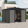 Wood Effect Garden Storage House with 2 Sliding Doors Outdoor Metal Sheds 10x8ft