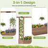 Fir Wood Planter Box with Drainage Holes & Bottom Gaps