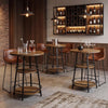 90cm Industrial Round Table 3-Tier Counter Height Table for Small Space
