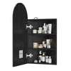 Arched LED Bathroom Mirror Cabinet LED Lights Metal Framed Wall Mounted Corner