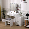 Dressing Table With 5 Drawers Mirror Stool Set Makeup Desk Vanity Table Bedroom