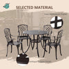 Vintage Dining Set Cast Aluminium Furniture Outdoor Garden Patio 4 Chairs Table