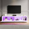 160cm High Gloss White Floating TV Stand Unit Cabinet Wall Mounted Storage Door