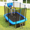 Heavy Duty Recreational Trampoline 10 x 8FT Backyard Trampoline-Blue
