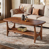 Solid Wood Coffee Table, 47.24” Modern Rectangle Center Table for Living Room