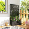 Outsunny Metal Garden Bed for Garden with Trellis, Raised Garden Bed