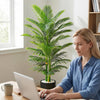 210cm Artificial Golden Cane Palm Tree Faux Indoor Plant 3 Trunks w Planter Pot