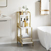 3-Tier Metal Ladder Shelf, Freestanding Bookcase & Storage Stand for Bedroom