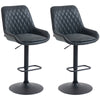 Bar Stools Set of 2, Adjustable Bar Chairs 360 Degree Swivel Black