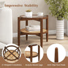 2-Tier Round Side End Table Sofa Beside Accent Coffee Table W/ Storage Shelf
