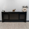 RADIATOR COVER Wall Cabinet MDF Wood Black Horizontal Line Grill Shelf Cabinet