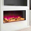 3D Media Wall Inset Electric Fire 3 Sided Panoramic Glass 9/12 LED Flame Colours