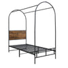 Canopy Bed Frame Metal 3ft Single Bed With Headboard & Heavy Duty Slat Support