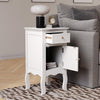 Wooden Bedside Table Sofa Side End Table Nightstand Cabinet with Drawer and Door