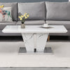 Memphis High Gloss Coffee Table In Vida Marble Effect Glass Top