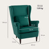 Wingback Chair, Modern Accent Chair for Living Room Bedroom, Green