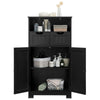 Bathroom Floor Cabinet Free Standing Storage Cupboard-Black