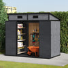 Plastic Garden Storage Shed Outdoor House Tool Shed Utility With Door & Window