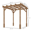 3 x 3 m Wooden Pergola Kit, Garden Gazebo Shelter for Climbing Vines, Dark Brown