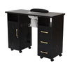 Rolling Table Nail Workstation Drawer Vacuum Marbling Texture Cabinet