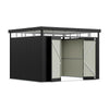 Galvanised Metal Garden Shed Outdoor Tool Storage House with Lockable Door Black