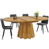 Extendable Round Dining Table Set Kitchen Oval Table for 4 People with 4 Chairs