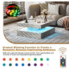 High Gloss Coffee Table with LED Light Living Room Cocktail Sofa Center Table
