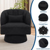 360° Swivel Accent Chair Upholstered Barrel Chair w/Striped Backrest Living Room