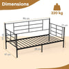 2-in-1 Sofa Bed Single Size Daybed Single Platform Bed w/ Arms & Back