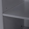 Extendable Bar Table 118-180cm, Kitchen Trolley Cart w/ 4 Doors, Shelves, Grey