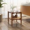 2-Tier Round Side End Table Sofa Beside Accent Coffee Table W/ Storage Shelf