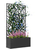 Metal Raised Garden Bed with Trellis Outdoor Elevated Planter Box Black New