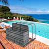 Outdoor Pool Float Storage Box with Wheels, PE Rattan Organizer for Patio & Pool