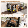 Dog Crate Furniture Industrial Dog Kennel with Storage Shelves-Brown