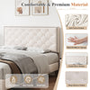 4ft6 Double Bed Frame Upholstered Platform Bed Frame with Adjustable Headboard