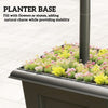 160cm Garden Solar Lamp Post Light, Solar Light Post with Planter, Black