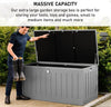 Outdoor Garden Storage Box With Padlock 830L Weatherproof & Sit On Plastic Shed