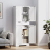 Bathroom Tall Cabinet with Drawer, Adjustable Shelf and Doors, White