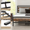 King Bed Frame Industrial Platform Bed Metal Wood Bed Frame with storage