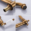 Traditional Kitchen Sink Mixer Tap, 2 Hole Dual Lever Bridge Brass Faucet 1/4 T