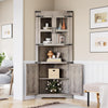 Corner Storage Cabinet with Glass Door Adjustable Shelf Living Room Kitchen🔥