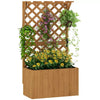 Wooden Planter, Trellis Raised Garden Bed Freestanding Outdoor Box with Drainage