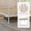 Double Canopy Bed Frame Metal Platform Bed Base with Headboard