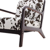 Black and White Spots Velvet Upholstered Armchair Modern Wooden Frame Tub Chair