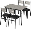 5PCS Wooden Dining Table Set for 4,Kitchen Table&Chairs Set w/Upholstered Seats