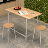 Dining Set Kitchen Table and Chairs for 2 w/ Square Table-White 3-Piece