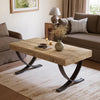 47.24-Inch Rectangle Coffee Table Industrial Wooden Center Table for Living Room